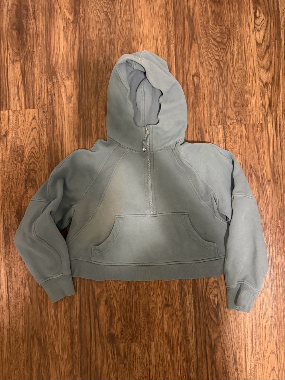 lululemon athletica Cropped Half-Zip Hoodie in Dusty Sage